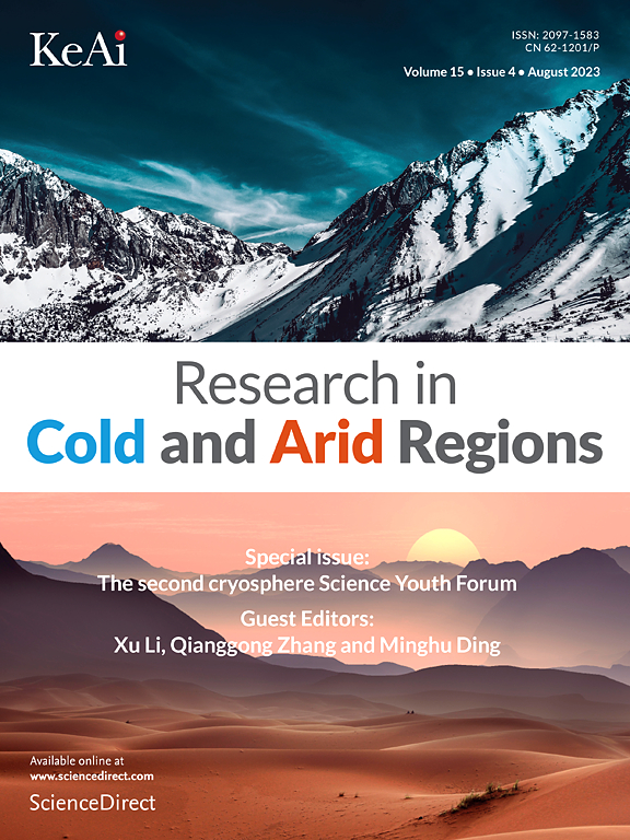 Go to journal home page - Research in Cold and Arid Regions